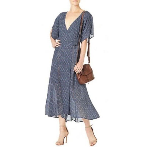 Sanctuary Mischa Midi Wrap Dress in Indigo Mandala, Medium - Picture 1 of 15